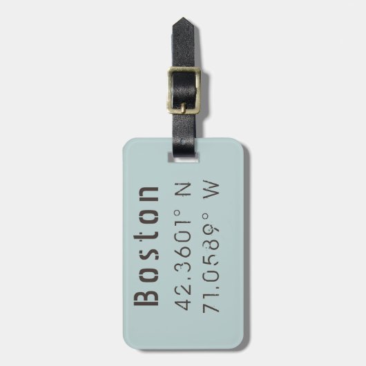 Boston Latitude en lengte Bagagelabel (Voorkant verticaal)