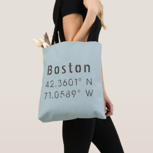 Boston Latitude en lengte Tote Bag