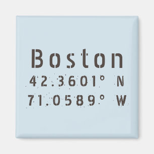 Boston Latitude Longitude Magneet