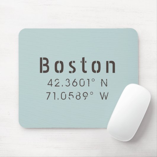 Boston Latitude Longitude Muismat (Met muis)