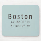 Boston Latitude Longitude Muismat (Voorkant)