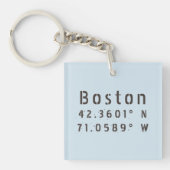 Boston Latitude Longitude Sleutelhanger (voorkant)