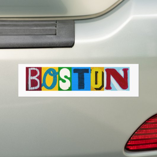 Boston Letters Bumpersticker (Op auto)