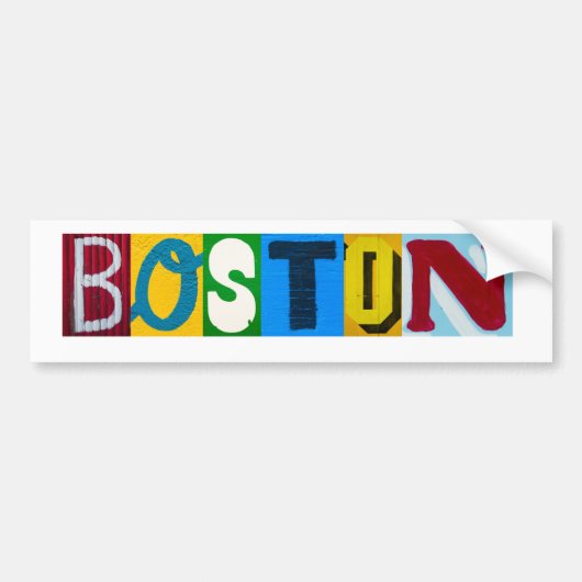 Boston Letters Bumpersticker (Voorkant)