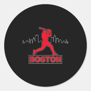 Boston Liefhebbers Skyline Retro Honkbal Hartslag  Ronde Sticker