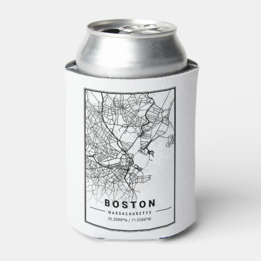 Boston Light City Map Blikjeskoeler (Blikje Voorkant)