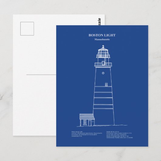 Boston Light Lighthouse - Massachusetts – AD Briefkaart (Voorkant / Achterkant)