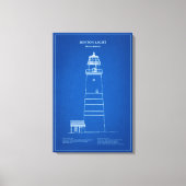 Boston Light Lighthouse - Massachusetts – AD Canvas Afdruk (Voorkant)