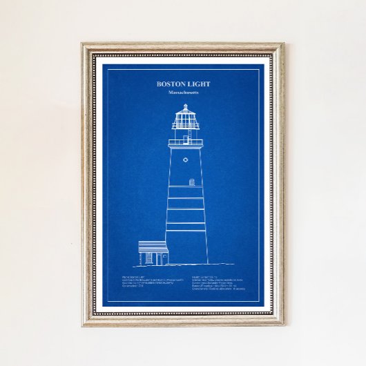 Boston Light Lighthouse - Massachusetts – AD Poster