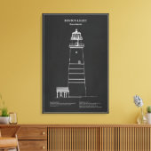 Boston Light Lighthouse - Massachusetts – PD Canvas Afdruk (Insitu (Woonkamer))