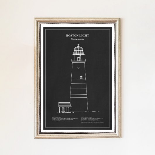 Boston Light Lighthouse - Massachusetts – PD Poster