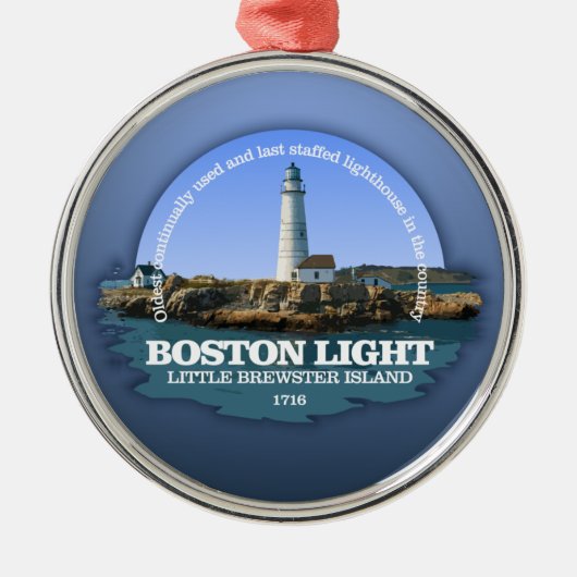 Boston Light Metalen Ornament (Voorkant)