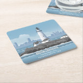 Boston Lighthouse Kartonnen Onderzetters (Schuin)