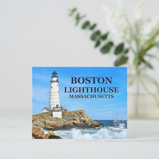 Boston Lighthouse, Massachusetts Briefkaart (Staand voorkant)