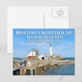 Boston Lighthouse, Massachusetts Briefkaart (Voorkant / Achterkant)