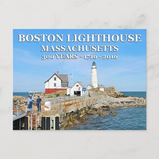 Boston Lighthouse, Massachusetts Briefkaart (Voorkant)