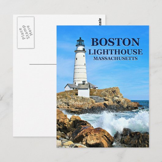 Boston Lighthouse, Massachusetts Briefkaart (Voorkant / Achterkant)