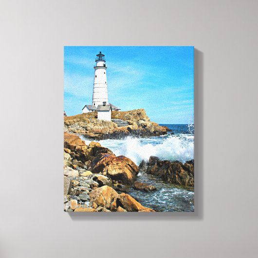 Boston Lighthouse, Massachusetts Canvas Afdruk (Voorkant)