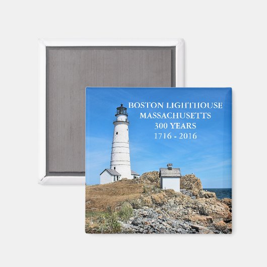 Boston Lighthouse, Massachusetts Magneet (Voorkant / Achterkant)