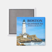 Boston Lighthouse, Massachusetts Magnet (Voorkant / Achterkant)