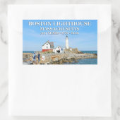 Boston Lighthouse, Massachusetts Rechthoekige Sticker (Tas)