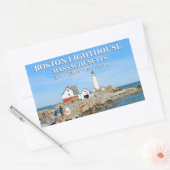 Boston Lighthouse, Massachusetts Rechthoekige Sticker (Envelop)
