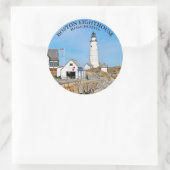 Boston Lighthouse, Massachusetts Round Sticker (Tas)