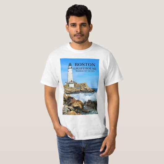 Boston Lighthouse, Massachusetts T-Shirt (Voorkant volledig)