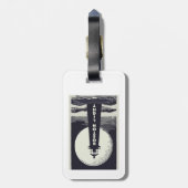 Boston Lighthouse Moon Bagagelabel (Achterkant verticaal)