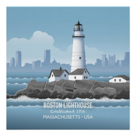 Boston Lighthouse Perfect Poster
