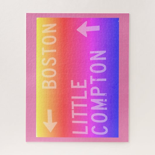 Boston, Little Compton, RI Regenboog Bord Legpuzzel (Verticaal)
