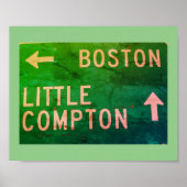 Boston, Little Compton, RI Sign Poster (Voorkant)