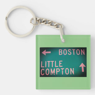 Boston, Little Compton, RI Sign Sleutelhanger