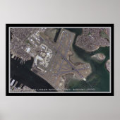 Boston Logan Intl Airport Satellite Map Poster (Voorkant)