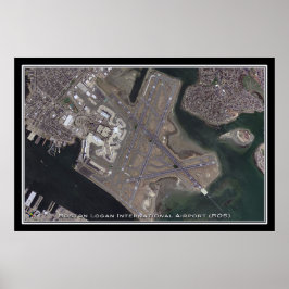 Boston Logan Intl Airport Satellite Map Poster