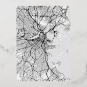 Boston Love Locator | Stadsplattegrond Bewaar de d Folie Uitnodiging (Achterkant)