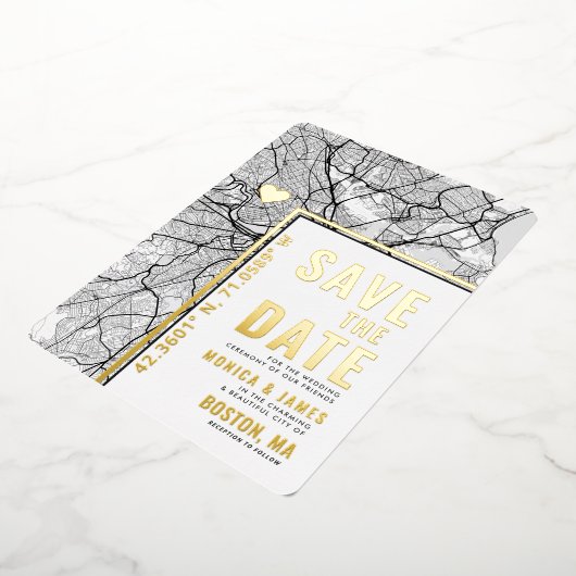 Boston Love Locator | Stadsplattegrond Save the Da Folie Uitnodiging (Gedraaid)