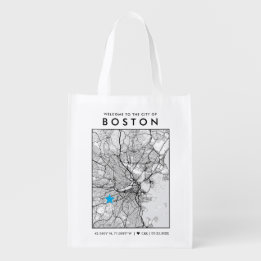 Boston Love Locator | Welkom Stadskaartje Boodschappentas