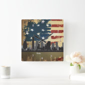 Boston, MA American Cities CityScape Wall Clock Vierkante Klok (Huis)