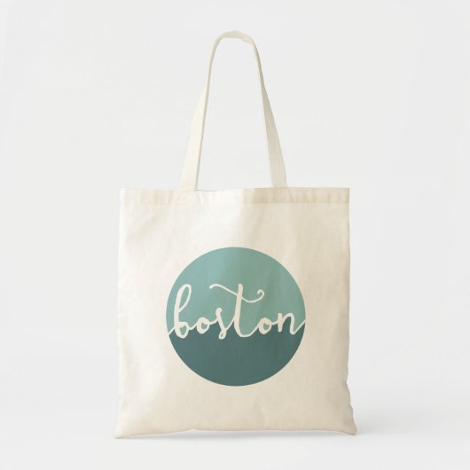Boston, MA | Blauwe Cirkel Ombre Tote Bag (Voorkant)