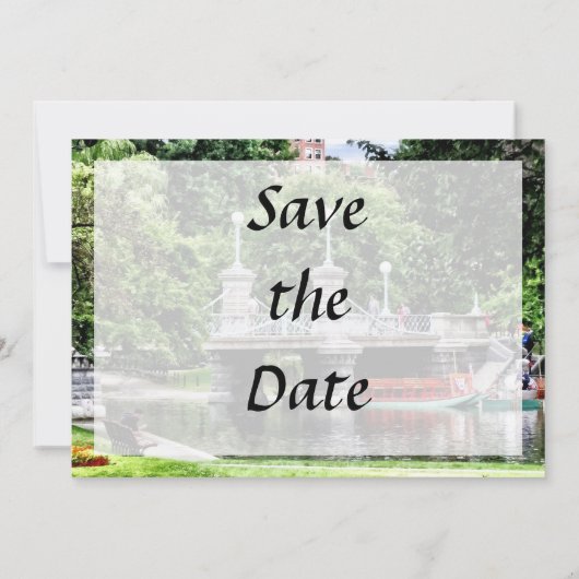 Boston MA - Boston Public Garden Bridge Save The Date (Achterkant)
