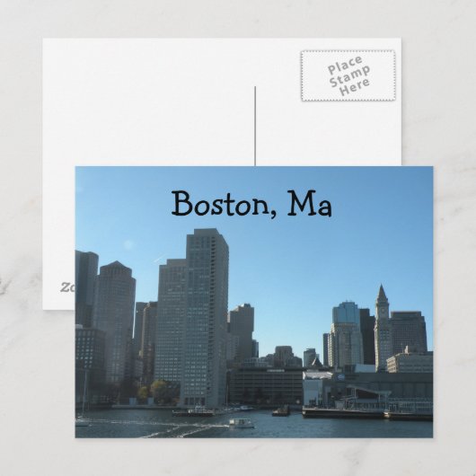 Boston MA Briefkaart (Voorkant / Achterkant)