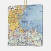Boston MA Classic Map Keramisch Ornament (Links)