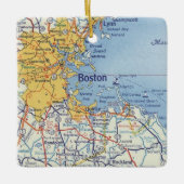 Boston MA Classic Map Keramisch Ornament (Voorkant)