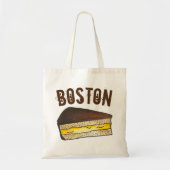 Boston MA Cream Pie Slice Foodie Massachusetts Tote Bag (Voorkant)