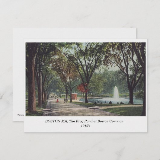 Boston MA Frog Pond bij Boston Common 1910s  Briefkaart (Voorkant / Achterkant)