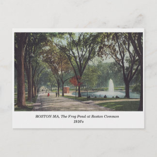 Boston MA Frog Pond bij Boston Common 1910s Briefkaart