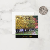 Boston, MA Herfst Foliage Comic Art 0533 Notitiekaartje (Voorkant / Achterkant in situ)