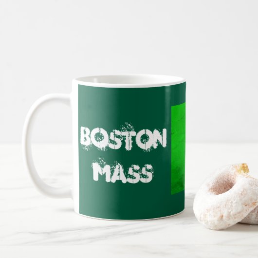 Boston MA Ierse vlag – Heritage Tea Koffiemok (Met donut)