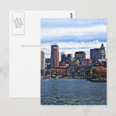 Boston MA - Inner Harbor Briefkaart (Voorkant / Achterkant)